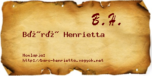Báró Henrietta névjegykártya