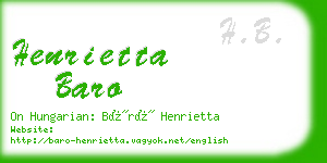 henrietta baro business card